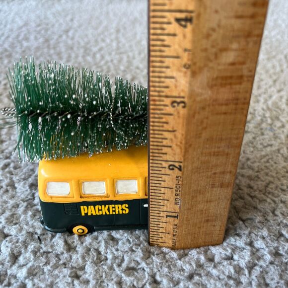 Green Bay Packers Christmas Ornament Retro Bus Green Gold Holiday Tree Foco - Picture 8 of 10